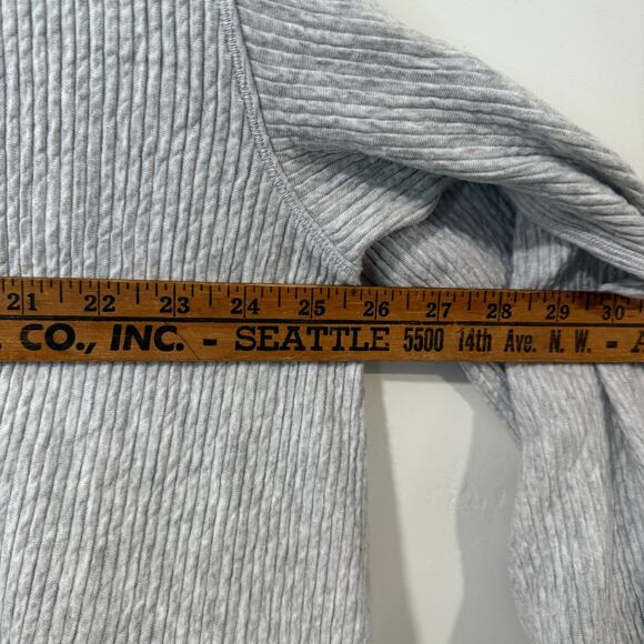 Lululemon Womens Retreat Yourself Hoodie Sweatshirt Textured Rib Light Grey L/XL - Picture 7 of 8